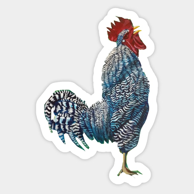Rocky the Barred Rock Sticker by chadtheartist